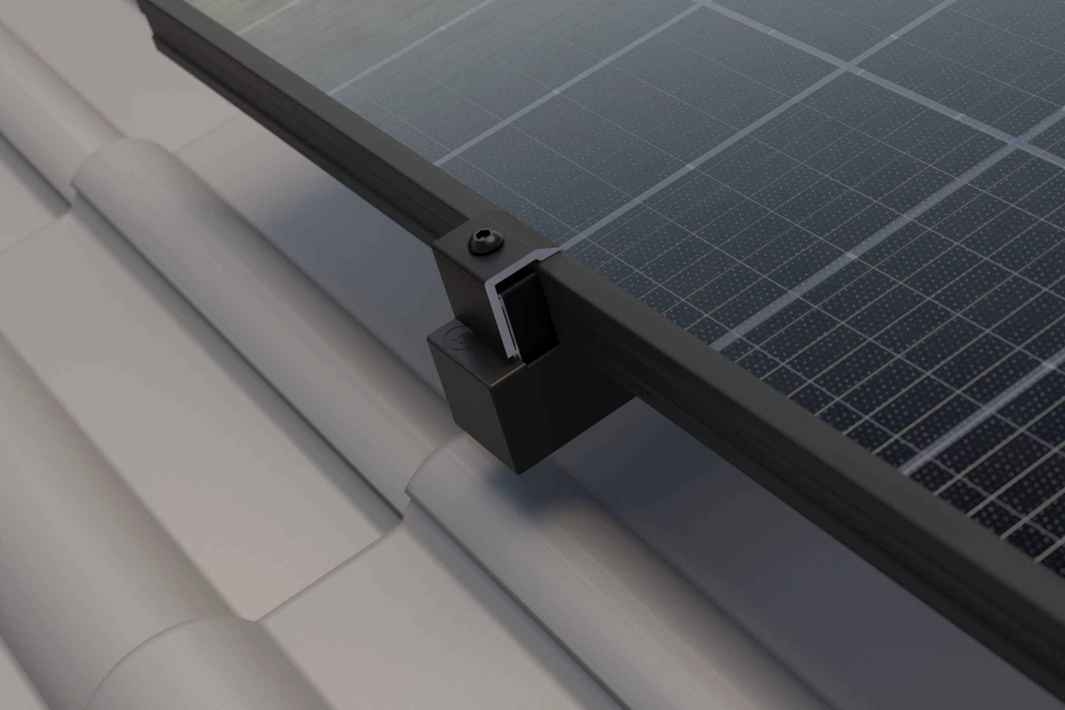 Solarmodul auf einem Dach montiert