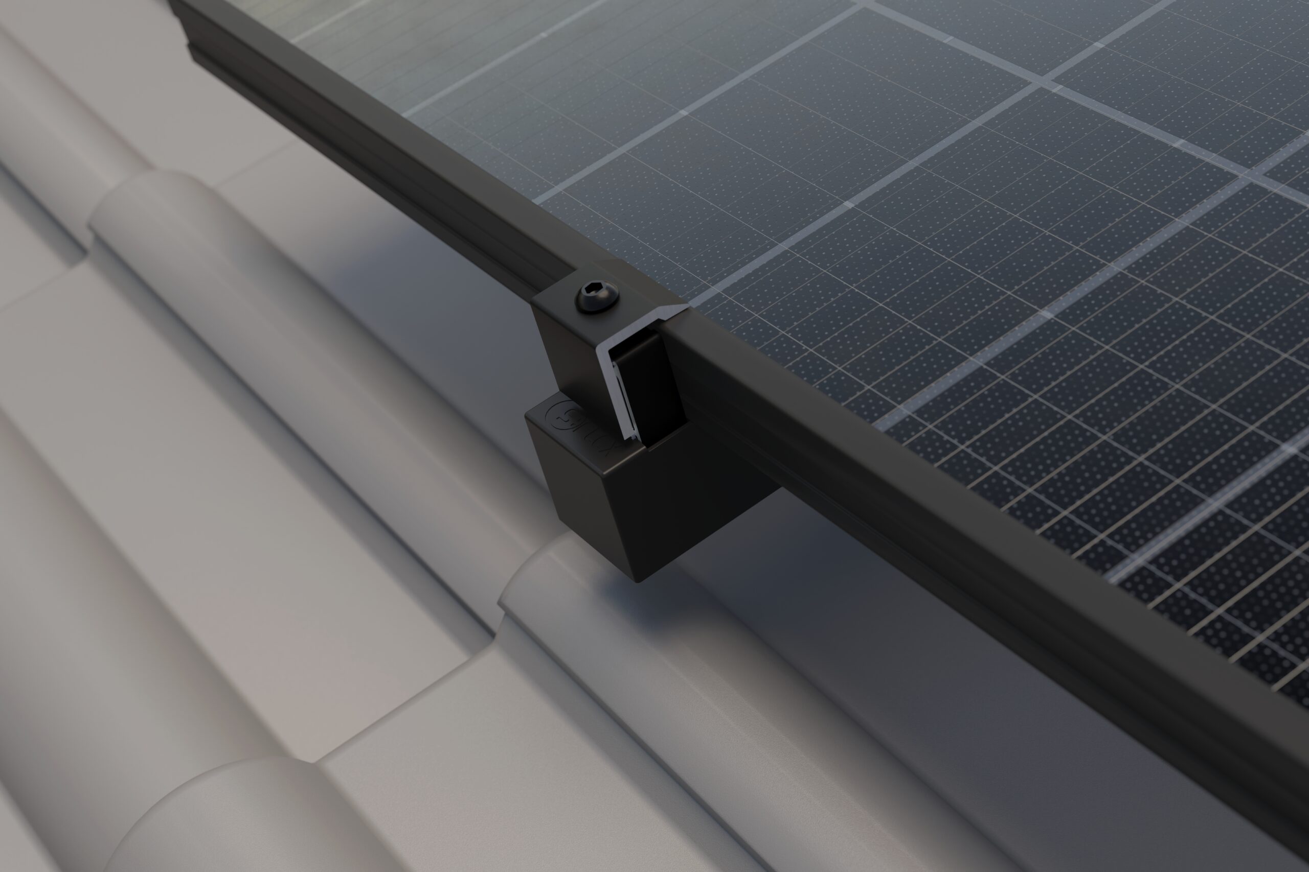 Solarmodul auf einem Dach montiert