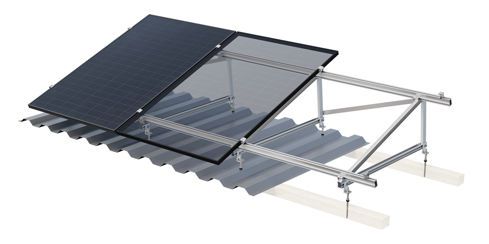 sflex dreieck delta und stockschrauben (Modul hochkant)